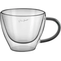 Set of 2 Cappuccino Glasses VASO Lamart LT9117 Double-Walled Glass 190ml Black

