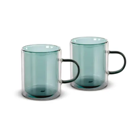 Set of 2 Tea Glasses VASO Lamart LT9122 Double-Walled Glass 350ml Green

