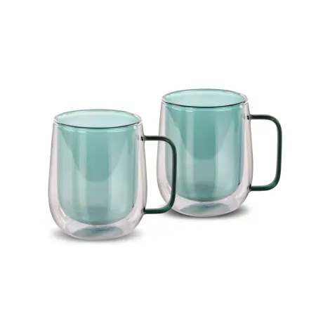 Set of 2 Tea Glasses VASO Lamart LT9124 Double-Walled Glass 250ml Green

