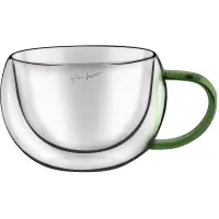 Set of 2 Cappuccino Glasses VASO Lamart LT9112 Double-Walled Glass 270ml Green

