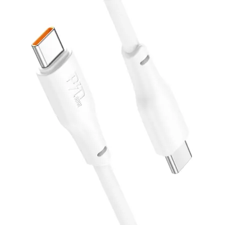 Data Cable Hoco X93 Force USB-C to USB-C PD60W 3A Fast Charging White 2m