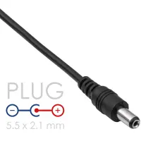 Power Cord Akyga AK-DC-01 USB A Male to 5.5 x 2.1 mm Male Length 0.8m
