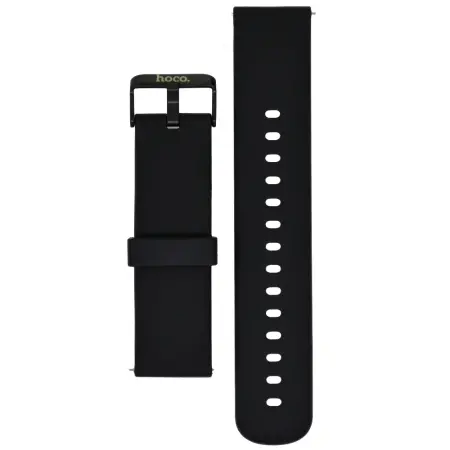 Watchband Hoco 20mm Universal Black Silicon Band with Black Buckle
