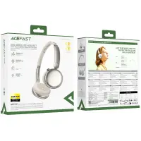 Wireless Headphone Hi-Fi Stereo Acefast H8 500mAh v5.4 30db ANC Gold with HD Microphone Memory Foam Earcups and Storage Bag