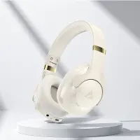 Wireless Foldable Headphones Stereo Acefast H4 500mAh v5.3 ANC AUX USB-C IPX4 Beige
