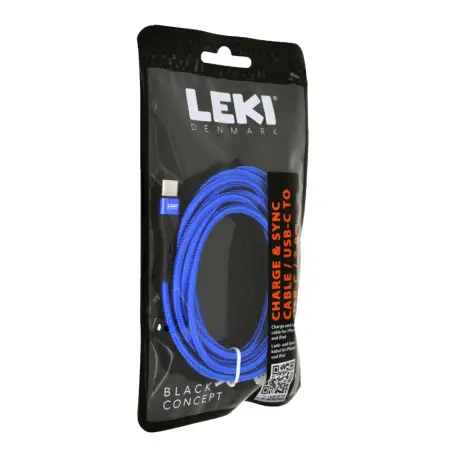 Data and Charging Cable Leki Black Concept USB-C  to USB-C Braided Blue 2m
