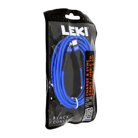 Data and Charging Cable Leki Black Concept USB-C  to Lightning  Braided Blue 2m