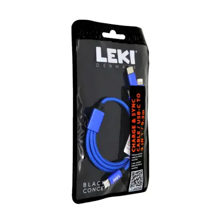 Data and Charging Cable Leki Black Concept USB-C  to Multiport USB-C/Lightning/MicroUsb Braided Blue 0.3m