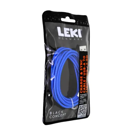 Data and Charging Cable Leki Black Concept USB-A to Lightning Braided Blue 2m
