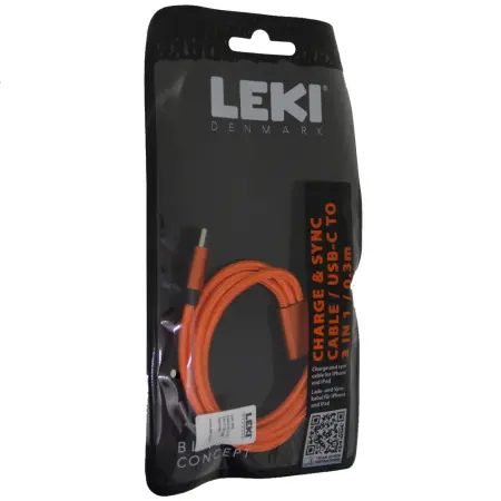 Data and Charging Cable Leki Black Concept USB-C  to Multiport USB-C/Lightning/MicroUsb Braided Orange 0.3m