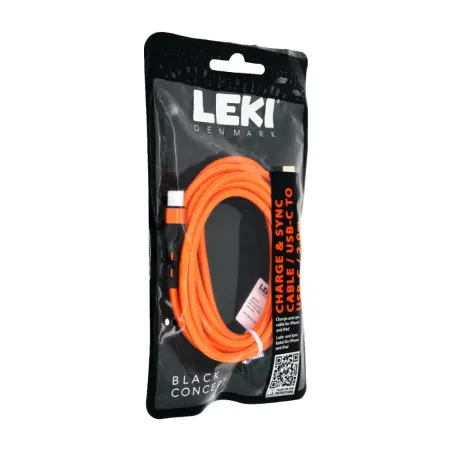 Data and Charging Cable Leki Black Concept USB-C  to USB-C Braided Orange 2m