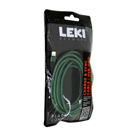 Data and Charging Cable Leki Black Concept USB-C to Lightning Braided Green 2m