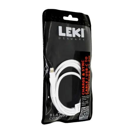 Data and Charging Cable Leki Black Concept USB-C to Lightning Braided White 1m