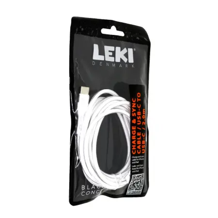Data and Charging Cable Leki Black Concept USB-C  to USB-C Braided White 2m