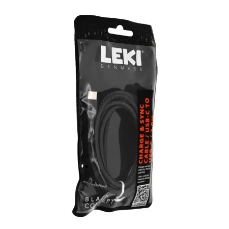 Data and Charging Cable Leki Black Concept USB-C  to USB-C Braided Black 2m