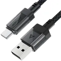 Data Cable Acefast C12-04 USB-A  to USB-C 3A Fast Charge USB2.0 Braided Black 1.2m