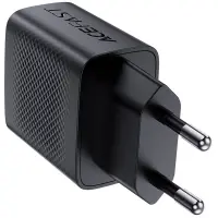 Travel Charger Acefast A78 Fast Charging 1xUSB-C 1xUSB-A PD20W QC3.0 GaN Black