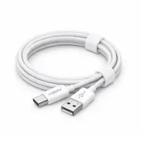 Charging Data Cable Noozy Flow E44 USB-A  to USB-C 3.0A White 1m