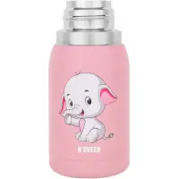 Stainless Steel & Plastic Thermos Cup N'oveen TB566 300ml Double Walls with Strap and Interchangeable Caps Pink