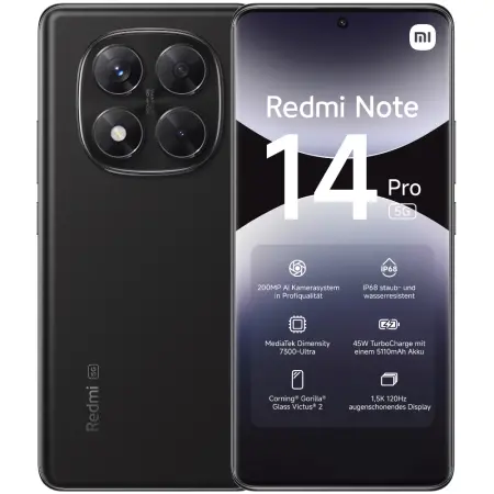 Xiaomi Redmi Note 14 Pro Dual Sim 6.67" 5G 8GB/256GB NFC IP68 Midnight Black