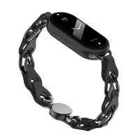 Watchband Xiaomi Leather and Metal Chain Strap for Smart Band 8 / Smart Band 9 BHR7303GL