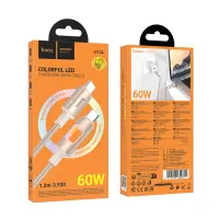 Cable Hoco U144 USB-C  to USB-C 60W Fast Charging 3A with Lighting Braided Gold 1.2m