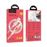 Cable Hoco U144 USB-A  to Lightning Fast Charging 2.4A with Lighting Braided Gold 1.2m