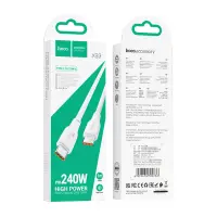 Cable Hoco X93 Force USB-C  to USB-C PD240W 5A White 1m