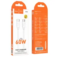Cable Hoco X115 Surpass USB-C  to USB-C PD60W 3.0A White 1m
