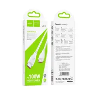 Cable Hoco X93 Force USB-C to USB-C PD100W 3A Fast Charging White 2m