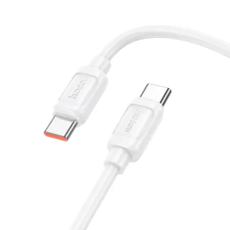 Cable Hoco X115 Surpass USB-C to USB-C PD240W 5A Fast Charging White 1m