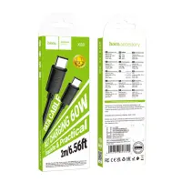 Cable Hoco X88 Gratified USB-C  to USB-C 60W 3A Black 2m