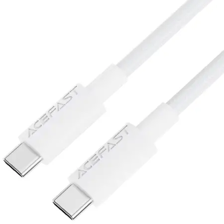 Cable Acefast C18-03 USB-C to USB-C 60W 20V/3A USB2.0 Braided White 1.2m
