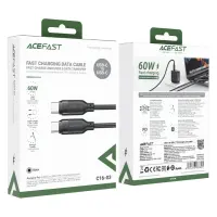 Cable Acefast C16-03 USB-C  to USB-C 60W 3A USB2.0 Black 1.2m