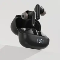 Wireless Earphones Hands Free Acefast W1 TWS v5.4 400mAh 8hr Working Time ANC with 4-Mic ENC Technology IPX4 and LED Digital Display Black