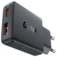 Travel Charger Acefast A69 GaN Mini with 1xUSB-A + 1xUSB-C PD30W Black