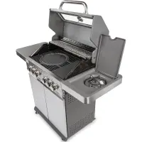 Gas Grill Fieldmann FZG 3025 4+1+1 with 4x Main Burners and 1x Side Burner, Infared Burner,  Cast Iron Plate and Grate and Thermometer