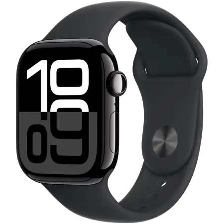 Apple Watch Series 10 Aluminum 42mm GPS NFC IP6X  Aluminum Case Jet Black with Sport Band Black MWWE3QC/A
