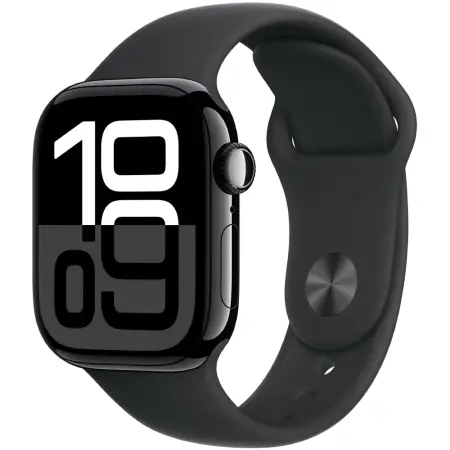 Apple Watch Series 10 Aluminum 42mm GPS eSim NFC IP6X  Aluminum Case Jet Black with Sport Band Black MWWE3QF/A