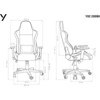 Gaming Chair Yenkee YGC 200BK FORSAGE XL Black with Scratch Resistant PU Leather and 4D Armrest Adjustment Max. Load 150kg