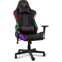 Gaming Chair Yenkee YGC 300RGB STARDUST Black with Scratch Resistant PU Leather 3D Armrest Adjustment and RGB Lighting Max. Load 120kg
