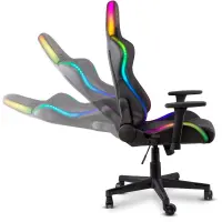 Gaming Chair Yenkee YGC 300RGB STARDUST Black with Scratch Resistant PU Leather 3D Armrest Adjustment and RGB Lighting Max. Load 120kg
