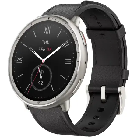 Smartwatch Amazfit Active 2 (Round Premium) 1.32" AMOLED  GPS NFC 5 ATM Call Version Black Leather Strap