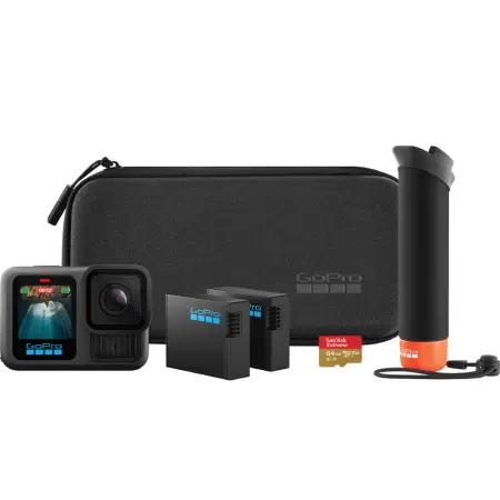 Action Camera GoPro Hero13 Bundle CHDRB-131-RW 5K 360° 2.27" display and Wi-Fi 1900mAh 10m Underwater Black & Accessory Bundle