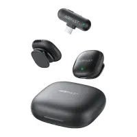 Lavalier Microphones Acefast R1 HD AI Noise Reduction Low Latency 50m Range and 48hr Battery Life with USB-C Transmitter and Charging Case Black