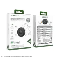 Acefast Tag S1 Anti-Lost Tracker Only for iOS Works With Apple Find My Network with Protective Case and Strap Black