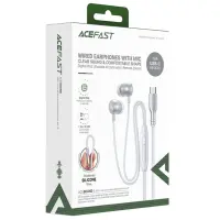 Hands Free Acefast L8 Earphones Stereo USB-C Grey 1.2m with HD Mic Compatible with All USB-C Devices