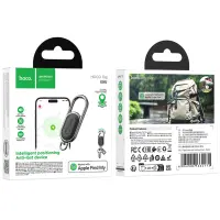 Gps Tracker Hoco E91J Tiger Keychain with a Carabiner Only for iOS Compatible with Apple Find My Network Black