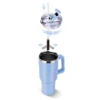 Stainless Steel & Plastic Thermos Cup 1.2L HUGE Lamart LT4087 Blue