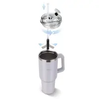 Stainless Steel & Plastic Thermos Cup 900ml HUGE Lamart LT4089 White